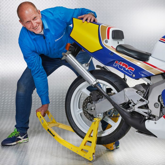 MotoGP Paddockstand achterwiel - Suzuki geel